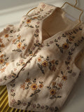 Embroidered Floral Linen Blouse