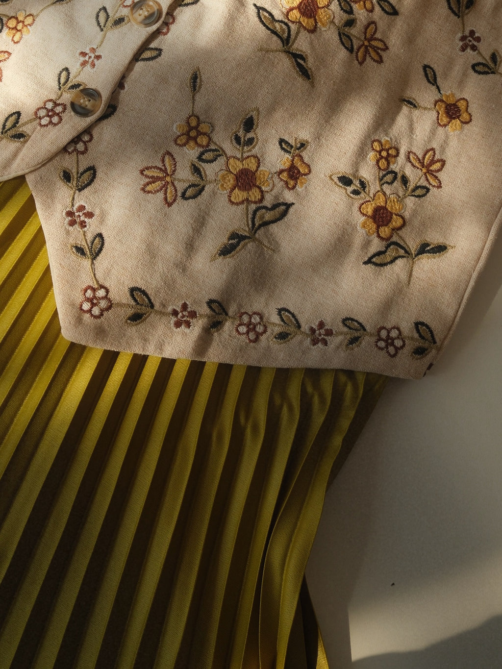 Embroidered Floral Linen Blouse
